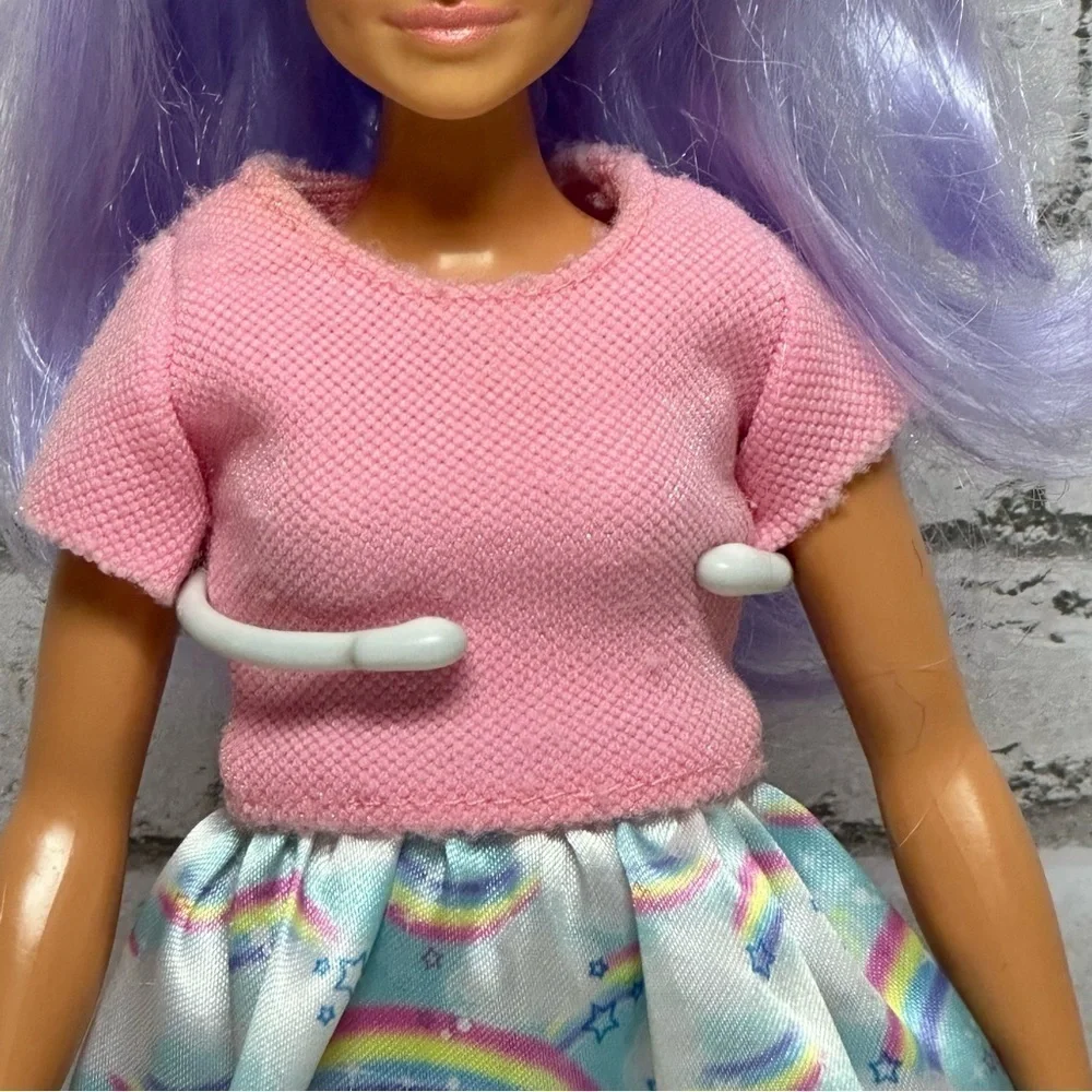 Barbie Fashionistas Doll Purple Hair Curvy GRB49 Restyled